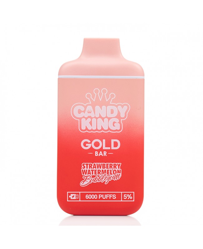 Candy King Gold Bar 6000 Puffs Disposable Vape - Strawberry Watermelon Bubblegum