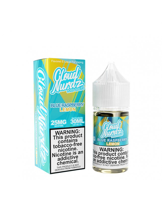 Blue Raspberry Lemon Iced by Cloud Nurdz Salts TFN Tobacco-Free Nicotine - 30ml