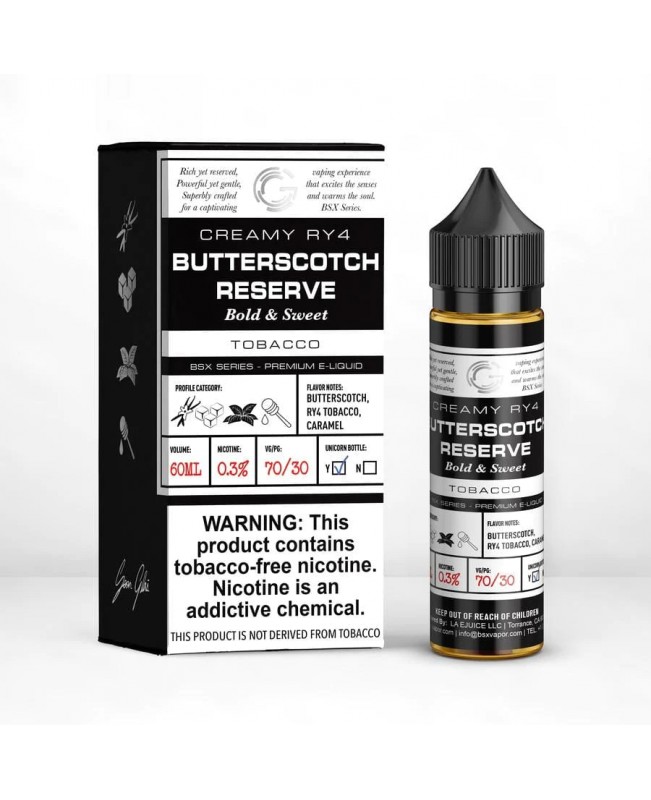 The Grand Reserve Butterscotch TFN Tobacco-Free Nicotine by Glas BSX - 60ml