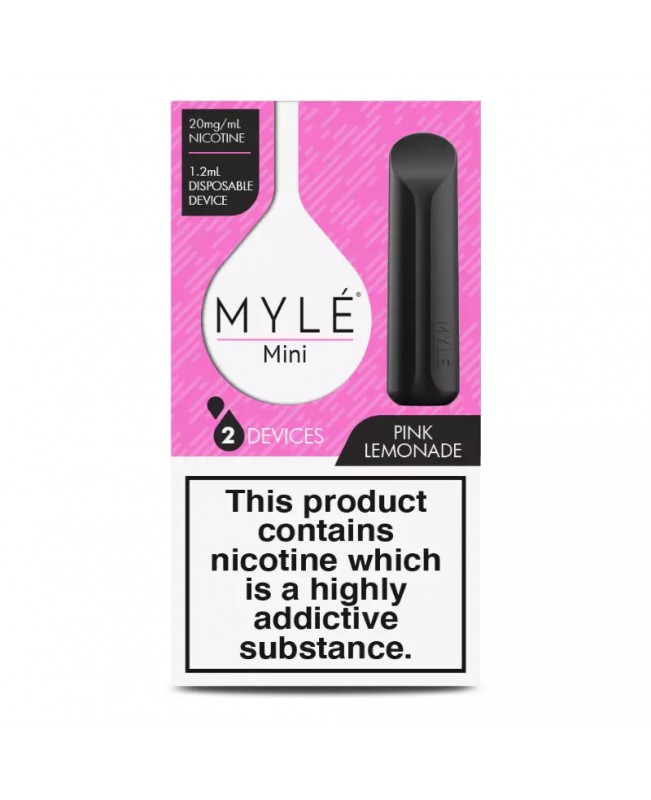 Myle Mini Disposable Pods 320 Puffs - 2 Pack Devices - Pink Lemonade