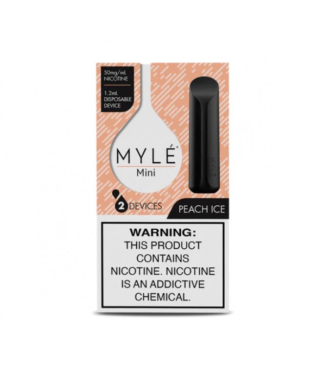 Myle Mini Disposable Pods 320 Puffs - 2 Pack Devices - Peach Ice