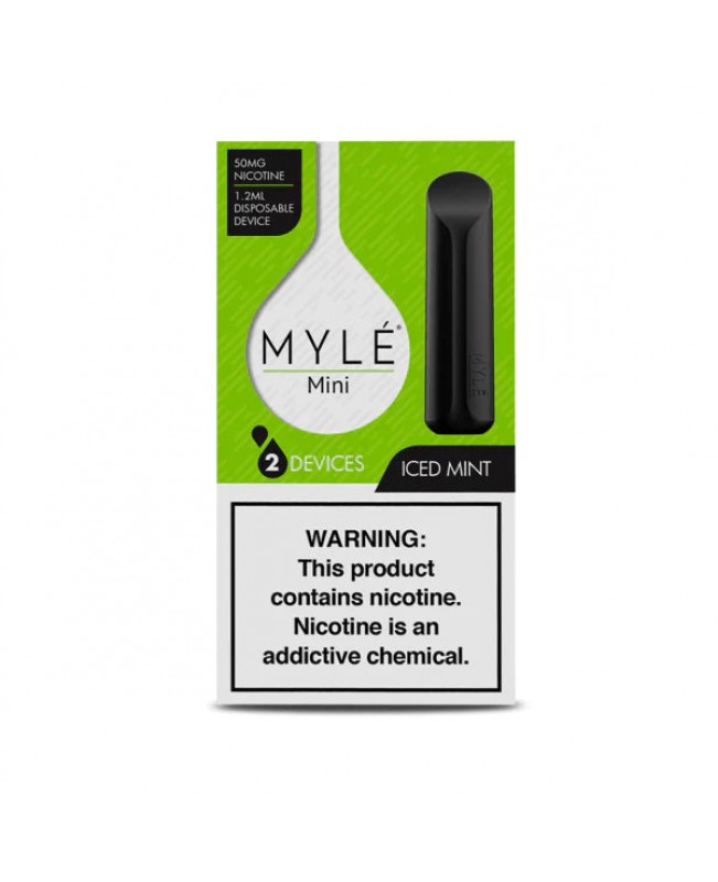 Myle Mini Disposable Pods 320 Puffs - 2 Pack Devices - Iced Mint