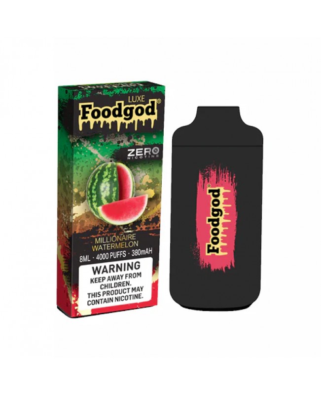 Foodgod Luxe Zero Nicotine Disposable 4000 Puffs 0% Nicotine Free - Millionaire Watermelon